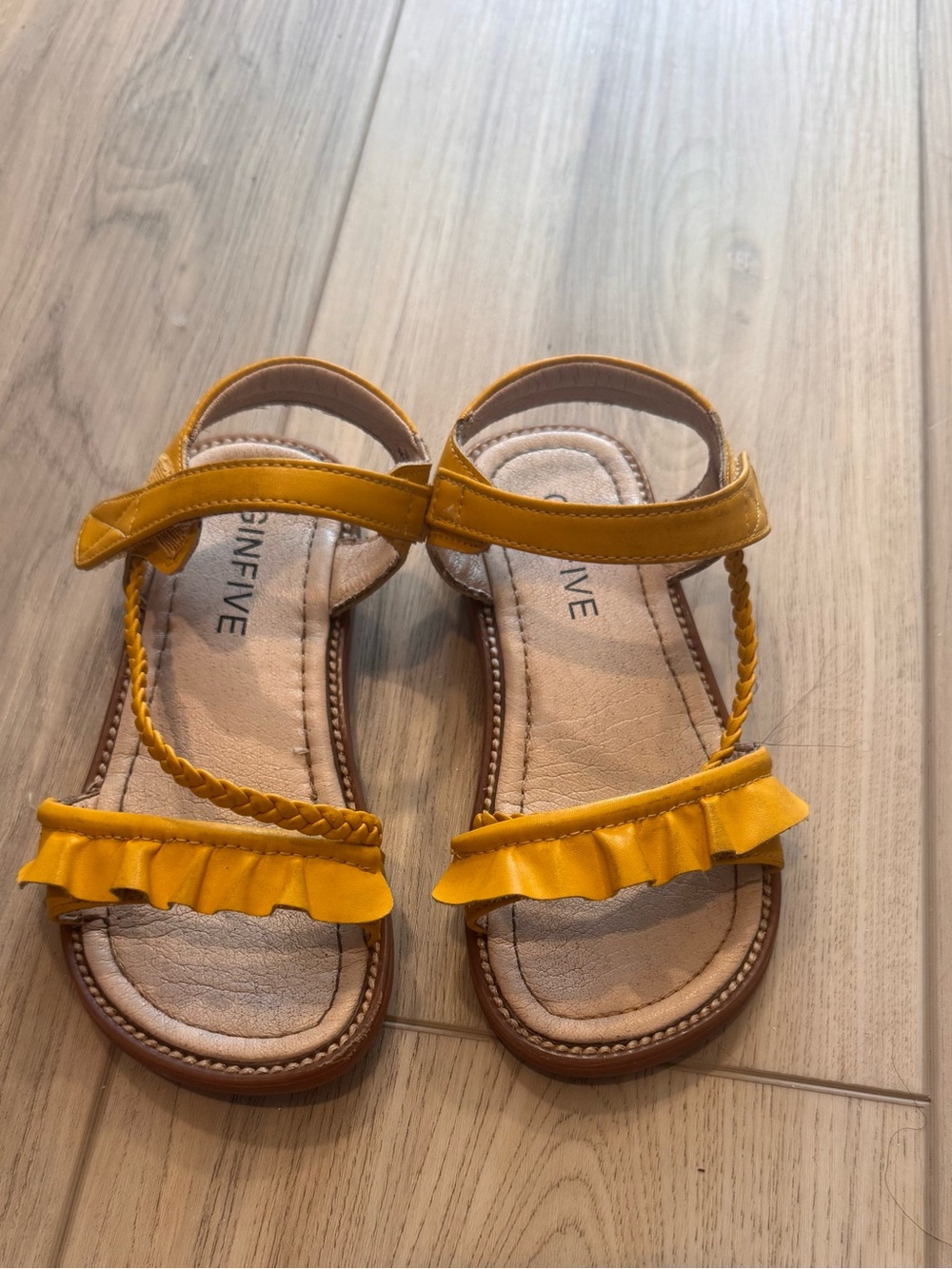 Yellow Ruffle Girls' Sandals